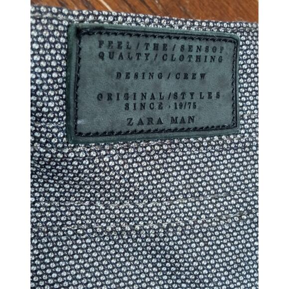 ZARA Men’s Dress Pants Polka Dot Black Gray Size 32 - Picture 8 of 15